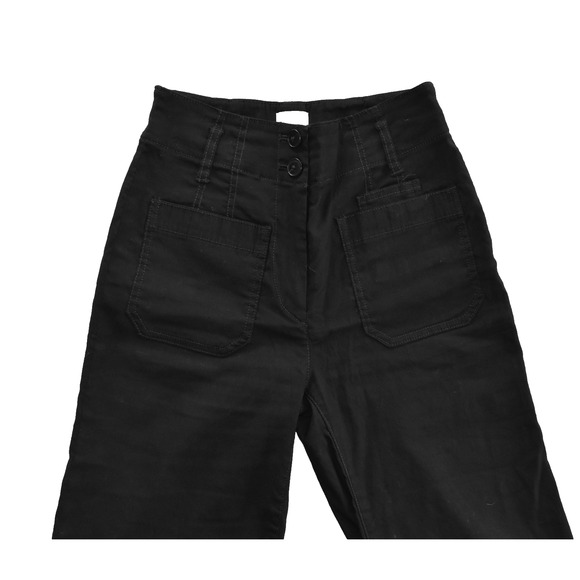 A6 Auth MAEVE The Junie Jean Black Viscose/Linen Blend Wide Leg Jeans Size 24 - Picture 3 of 6